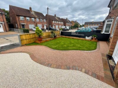 Resin driveway mixed colours Middlesex